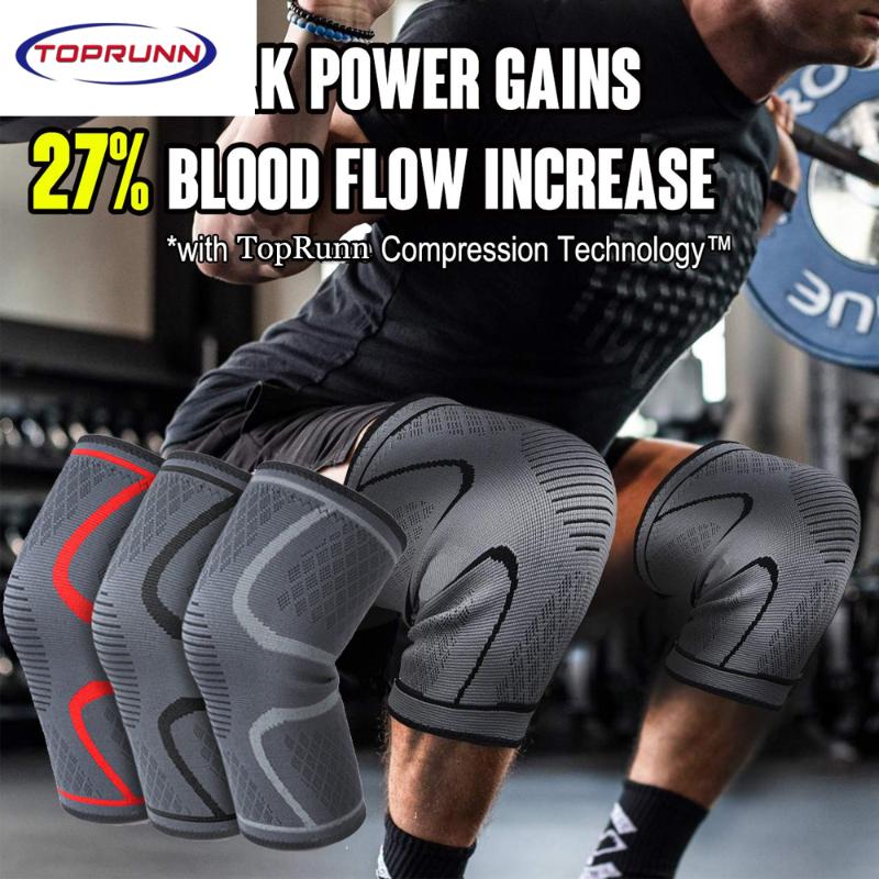 

Elbow & Knee Pads TopRunn 1Pair Compression Sleeve For Working Out Non-Slip Brace Support Runners Knee,Arthritis,Running, Black;gray