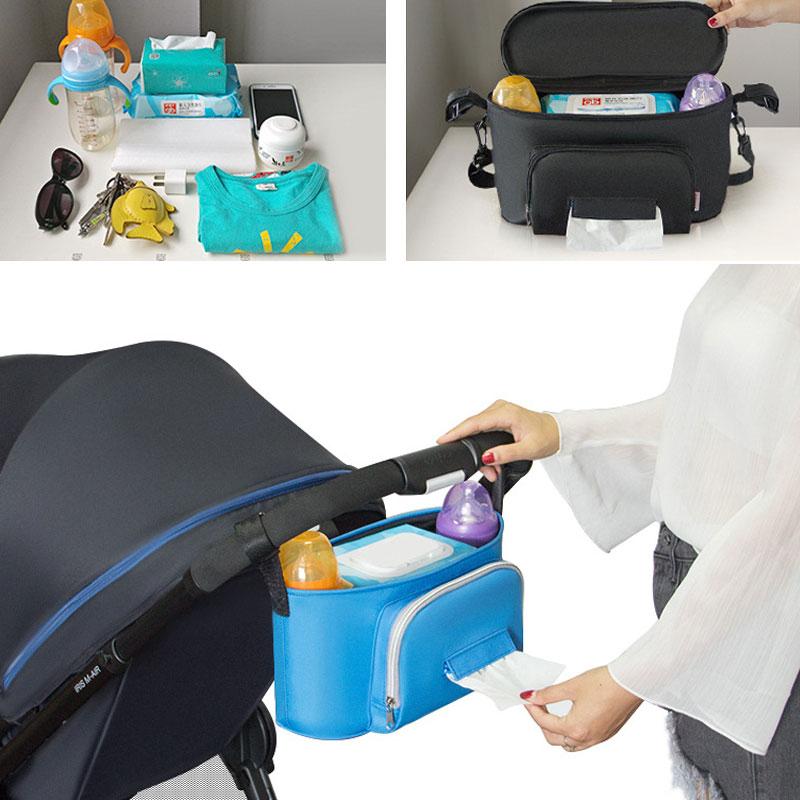 

Stroller Parts & Accessories Baby Organizer Feeding Bottle Diaper Bag Nursing Mummy Zipper Handbag For Wheelchairs