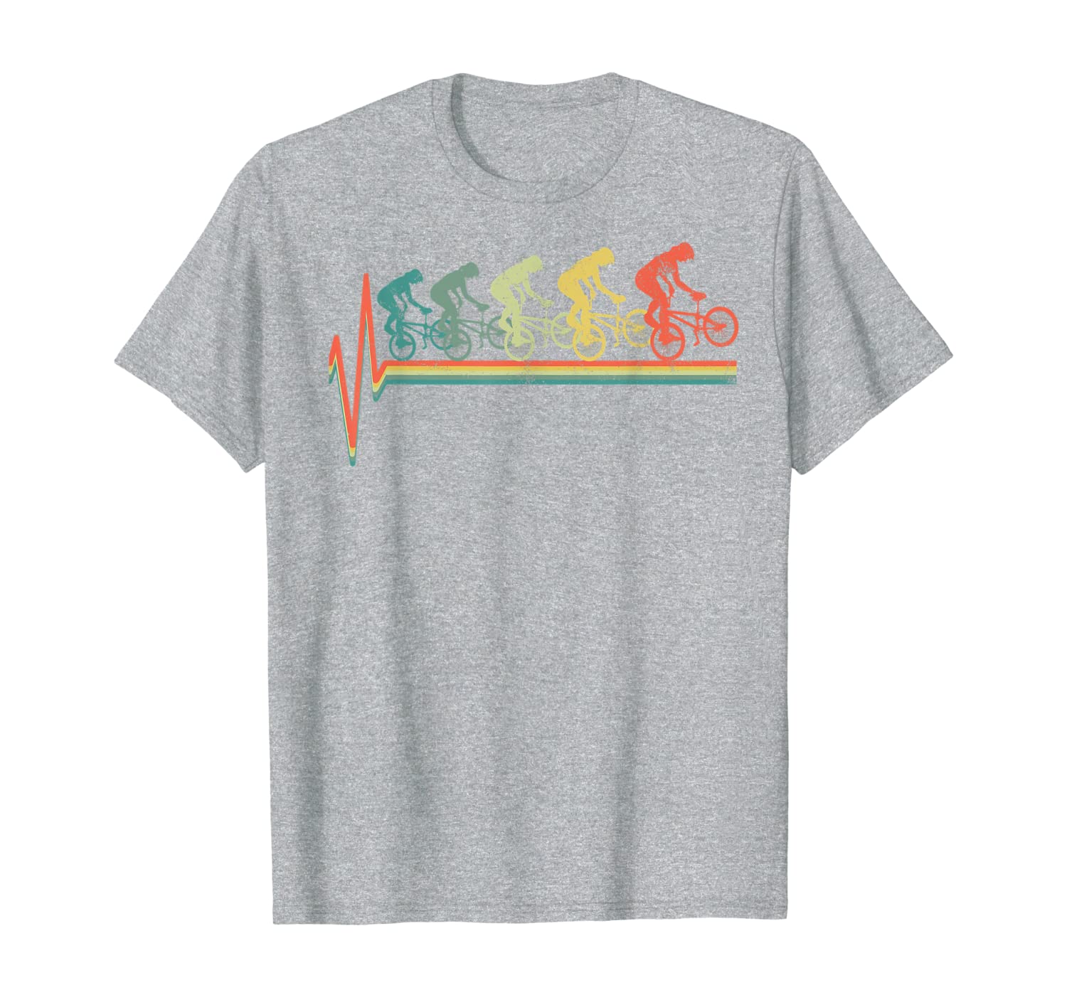 BMX Vintage T-Shirt Bike Rider Heartbeat Retro Tshirt-image-702602089