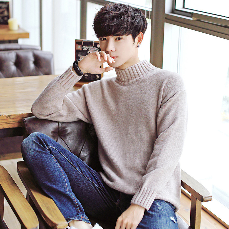 

2021 New Fashion Hot Autumn Men's Jerseys Tall Sleeve Long Solid Black Pullovers Six Colours Nightgown Dqxq, Coffee