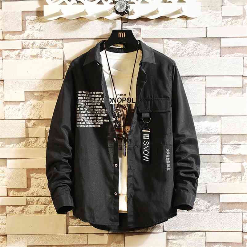 

Casual Brand Men'S Loose Hip Hop Streetwear Shirts Long Sleeves Spring Autumn Plus OverAsian Size M-5XL 210708, C506 1
