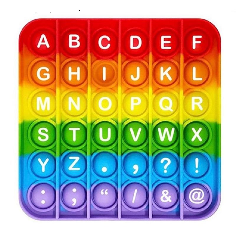 

Rainbrow English alphabet Numbers Fitget Toys Push It Game for Adult Kid Bubble Fidget Sensory Toy Autism Special Needs Stress Reliever Figet Speelgoed DHL