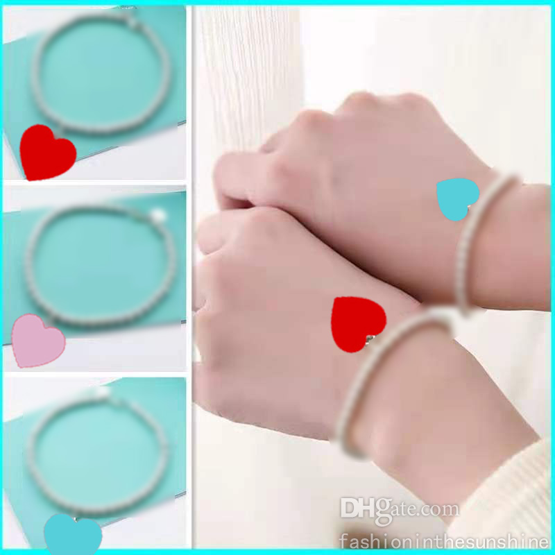 

Original Fashion Classic 925 sterling silver love heart bracelet Multicolor Optional Woman Jewelry holiday gift