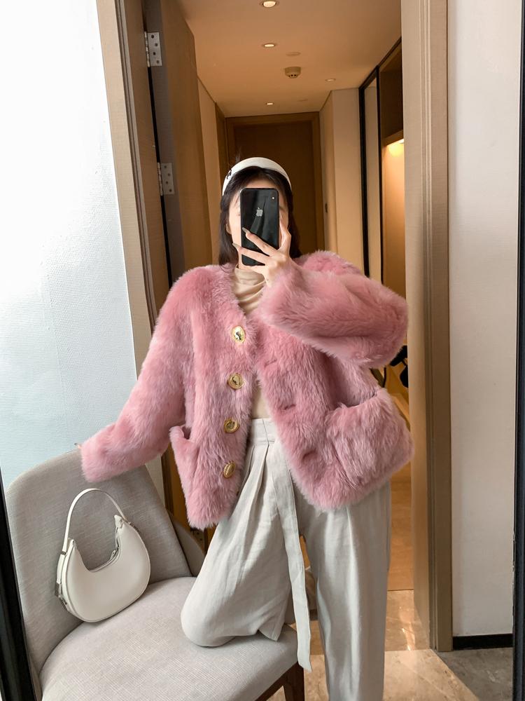 

Women's Fur & Faux Women 2022 Autumn Winter Real Lamb Sheepskin Coat Female Genuine Granular Sheep Shearing Jacket Casual Woo Outerwear F06, Black