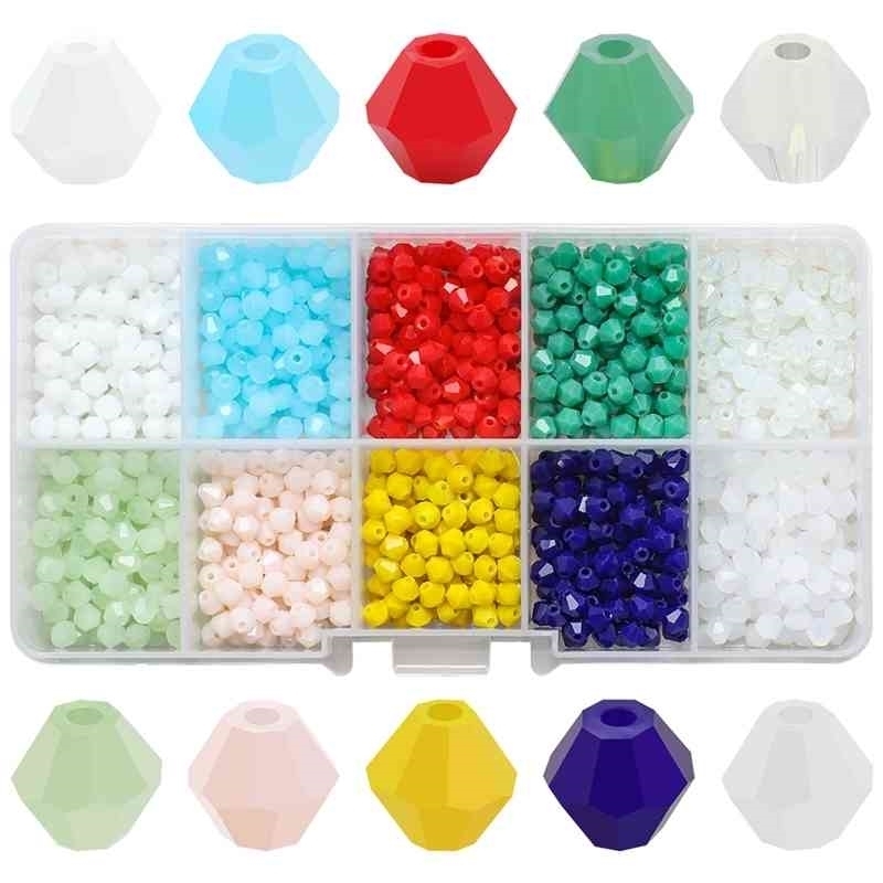 

4mm Czech Glass Bicone Beads Kit for Making Crystal Jewelry Accessorie Crafts Material Loose Spacer Beaded Whole In Bulk