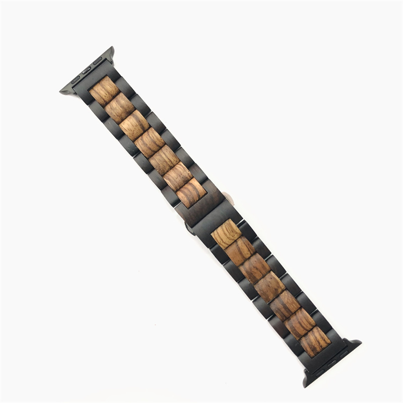 

Luxury Retro Bracelet Red Sandal Wood Strap For Apple Watch band 44mm 42mm 40mm 38mm Butterfly Buckle Wristbands Iwatch Series 6 5 4 SE Watchband Smart Accessories
