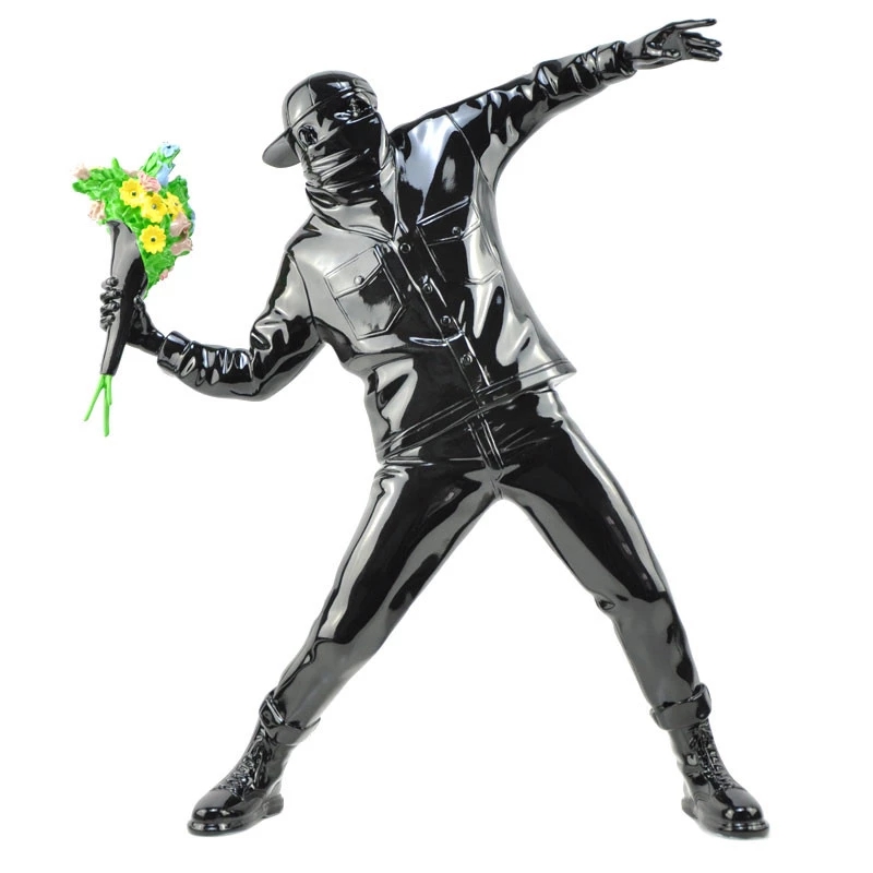 

Resin Figurines England Street Art Banksy Flower Bomber sculpture statue polystone Figure collectible toy Decorative Figurines
