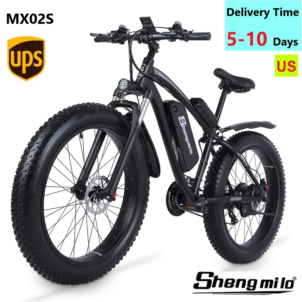 

US Shengmilo MX02S 1000W Adult Electric Mountain Bike 17Ah 48V Li-ion City Fat Tire Bicycle 40km/h E-bike Beach Cruiser, Mx02s foot pedal