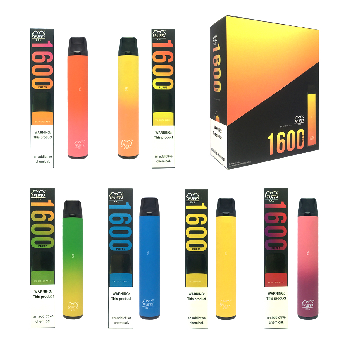 

puff xxl kit e cigarette device disposable vape 1600 puffs 6.0ml pods pre-filled cartridge e-cigarettes vapes pod pen 22 colors 850mAh vapor