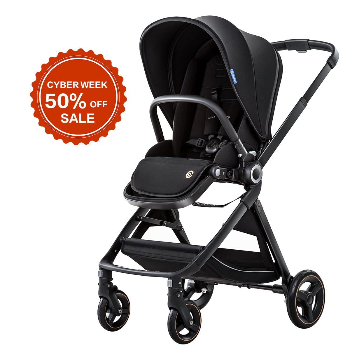 

ELITTLE Lightweight Compact One Hand Quick Folding and Reversible Baby Stroller