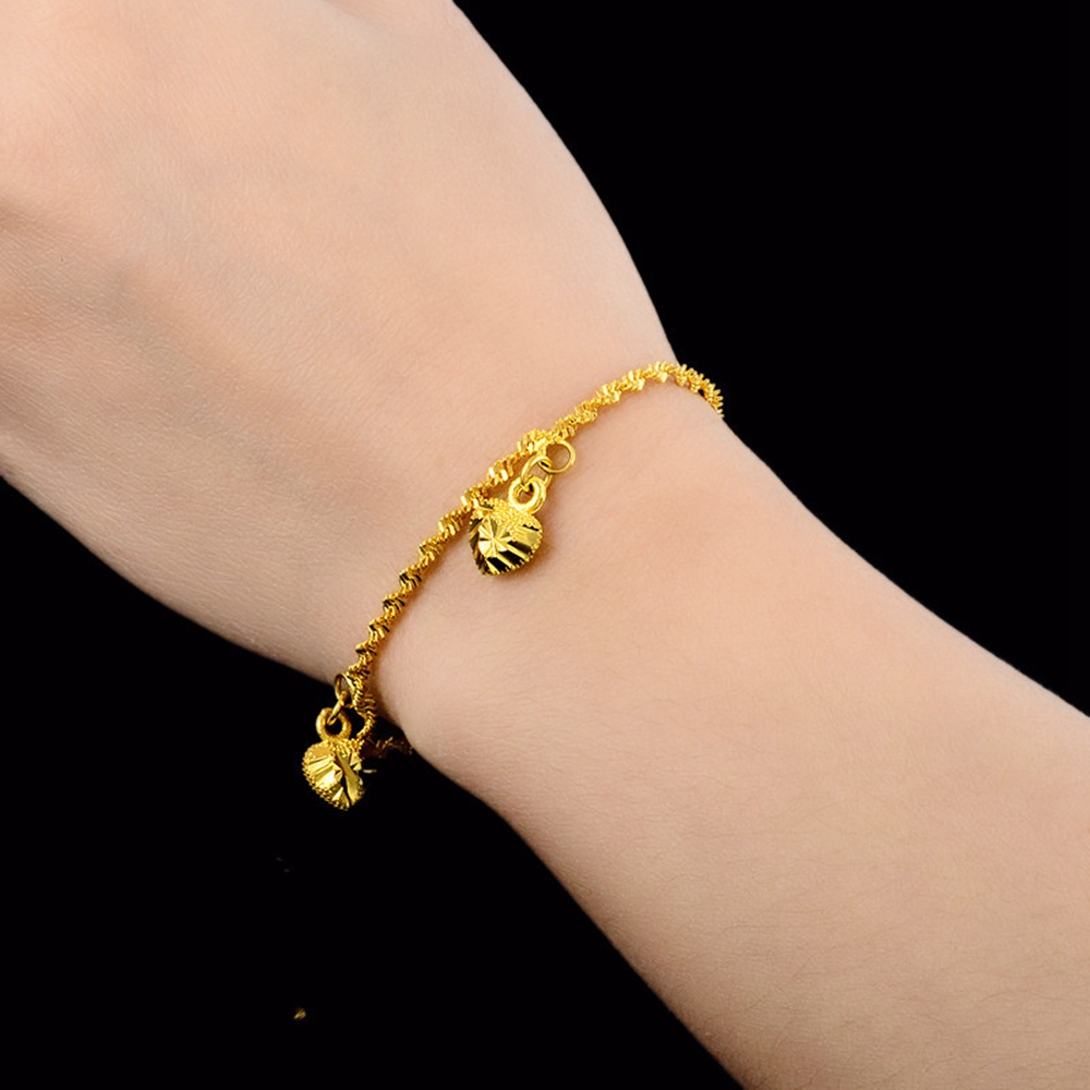 Fashion Bracelet Wrist Chain Link 18k Yellow Gold Filled Women Men Jewelry-image-719909061