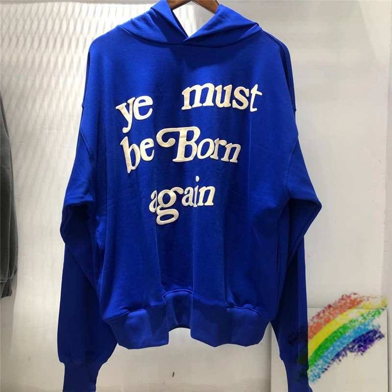 

2021 New Blue Hoodies Men Women High Quality Kanye West Cpfm Sweatshirts Ye Must Be Born Again Print Hoodie Pullovers 37ta