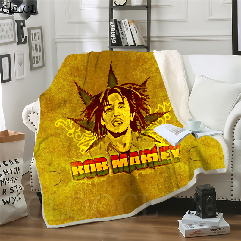 

CLOOCL New Reggae Legendary Singer Bob Marley 3D Print Hip-hop Style Air Conditioning Blanket Teens Bedding Throw Blanket Plush Quilt