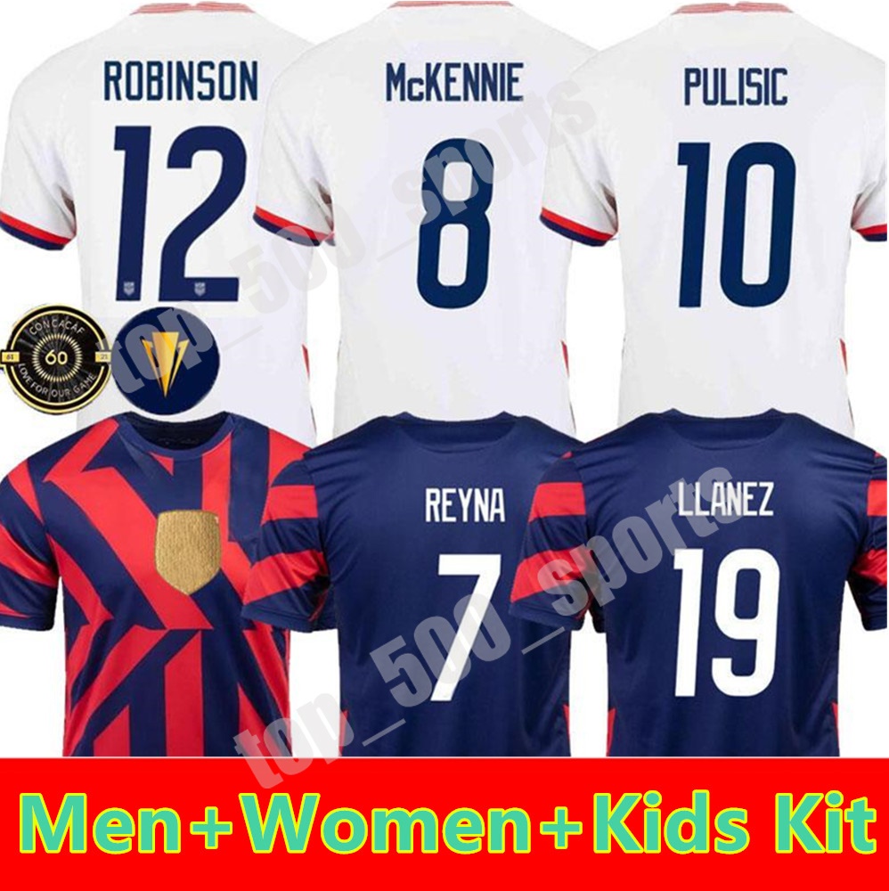 

2021 United States soccer jerseys Alex Morgan Robinson away 2022 Pulisic Dest McKennie Reyna Adams Lletget 21 22 men WOMEN kids football shirts CONCACAF Gold Cup, 21/22 women+patch