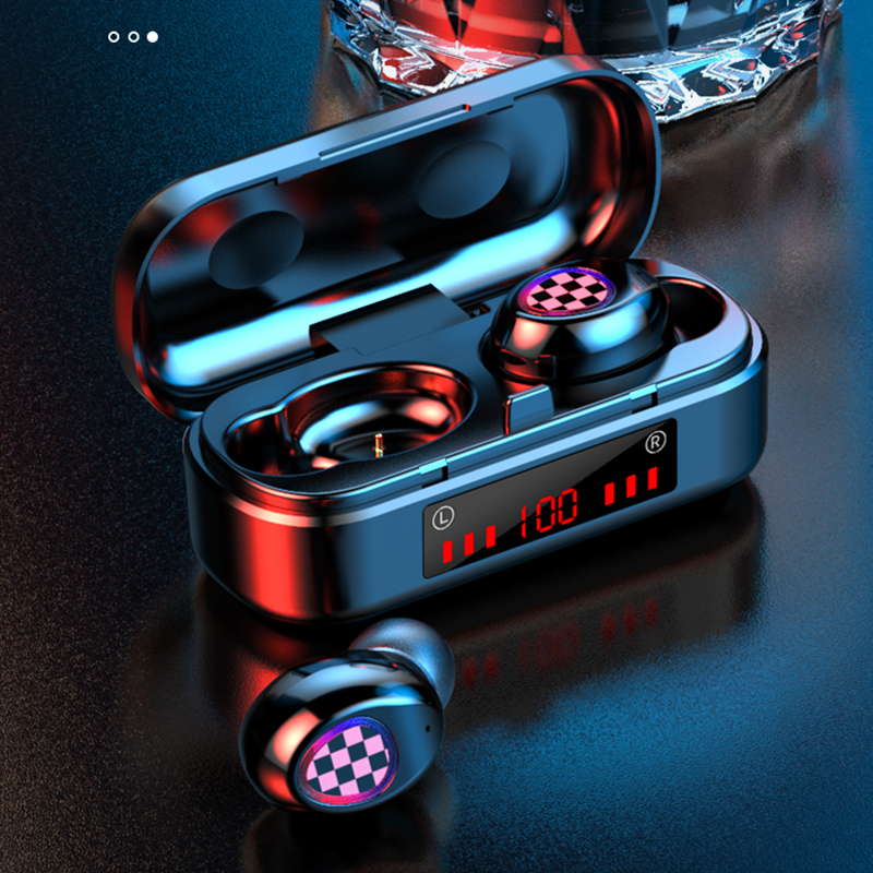 

Wireless Earphone earphones Chip Touch Control headset Wireless Charging Bluetooth Waterproof 6D Stereo sportTransparency Metal Rename GPS, White