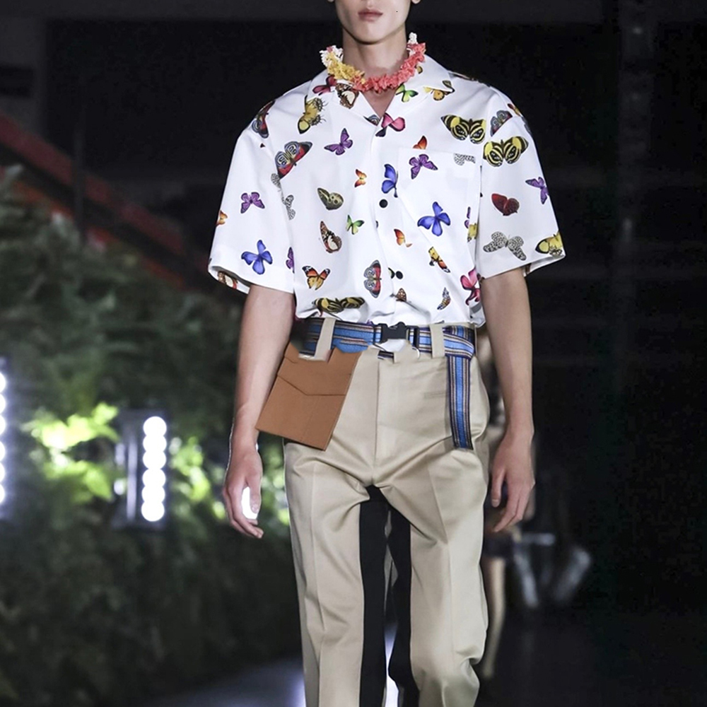 

2021 New Algodo Dos Homens Vestido Masculina Camisa Borboleta De Alta Qualidade Magro Ajuste Camisas Casuais Dy8965 5uk1, White