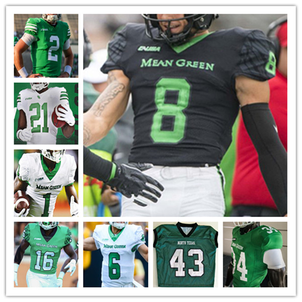 

Custom North Texas UNT Mean Green College Football Jersey Jace Ruder Jyaire Shorter Isaiah Johnson DeAndre Torrey Roderic Burns Tyreke Davis Kevin Wood Austin Aune, Men green
