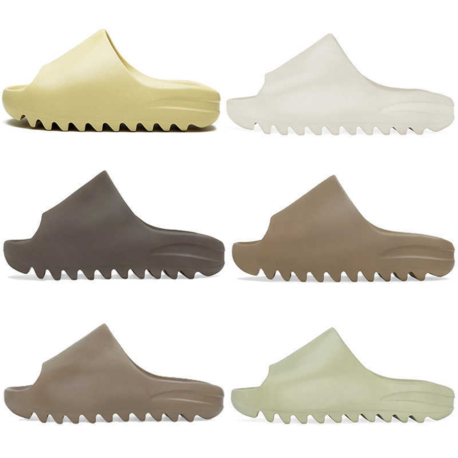 

Authentic Foam Runner Slide Slippers MXT Moon Gray Ararat Sand Desert Earth Brown Bone Soot Core Pure Resin Sandals With Box, Black