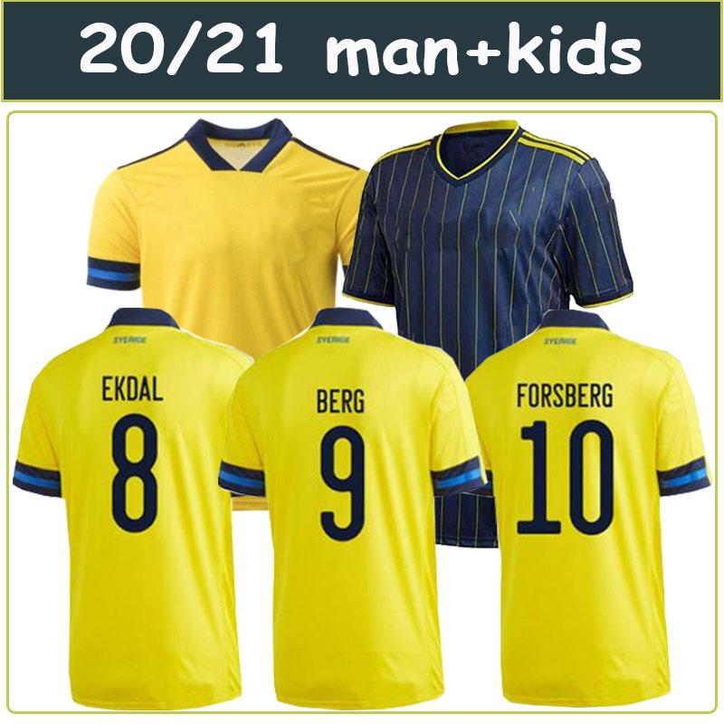 

2020 Sweden National soccer jerseys IBRAHIMOVIC KALLSTROM FORSBERG Adult man + kids kit football soccer shirt, Black;yellow