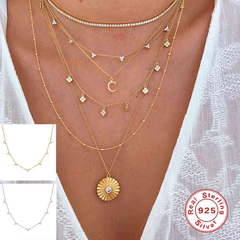

925 Sterling Silver Pendant Necklaces For Anniversary Birthday Valentine's Day Wedding Collares Necklace Link Gift Woman Jewelry