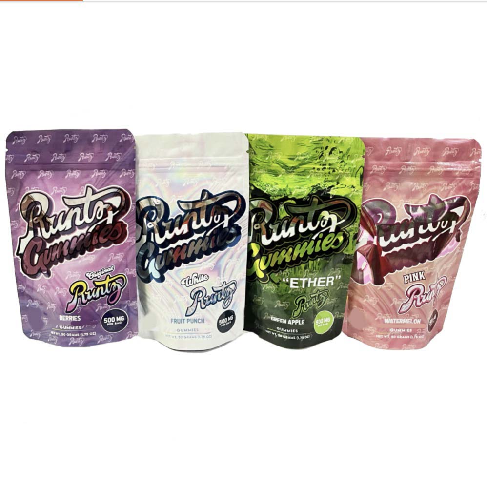 

Runtz Gummies Pink White Ether Plastic packaging Bags Gummy empty Candy Smell Proof Edibles Cookie Mylar package