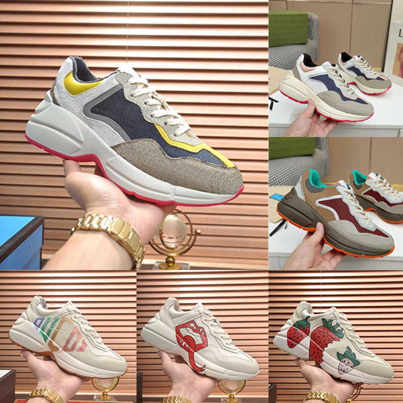 

Designer Shoes Rhyton Sneakers Men Women Vintage Trainers Luxury Chaussures Ladies Platform Shoe Designers Sneaker With Box