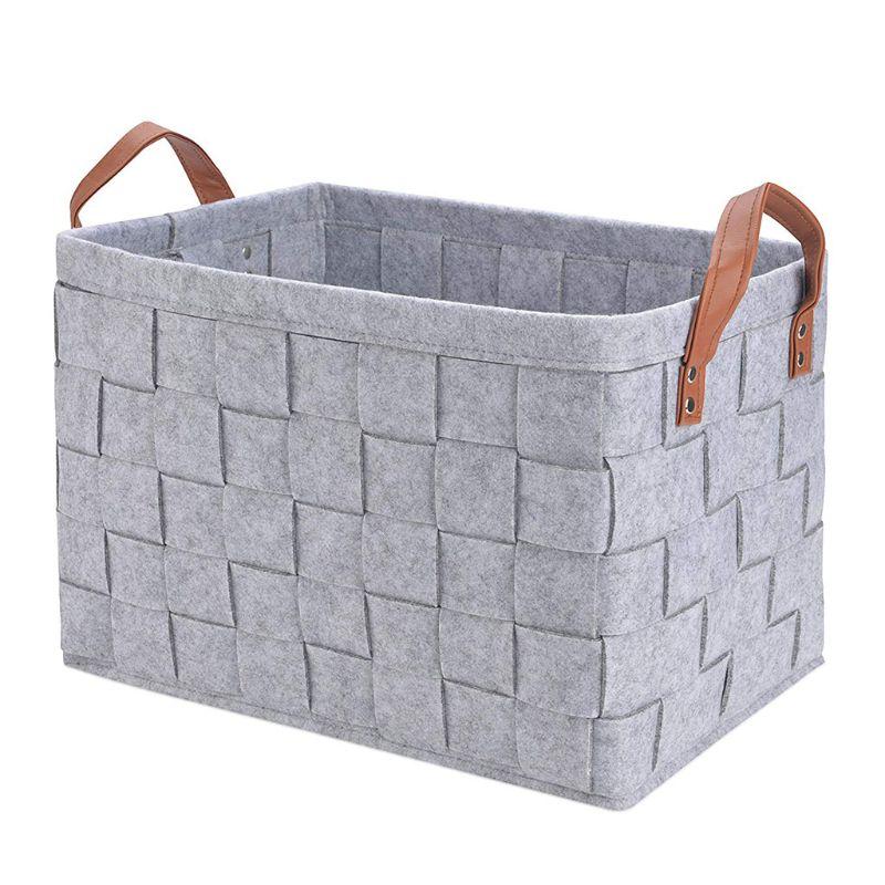 

Women Girl Felt Handbag Organizer Desk Pocket Purse Storage Bag Stationery Case Travel 20CA, Dark grey