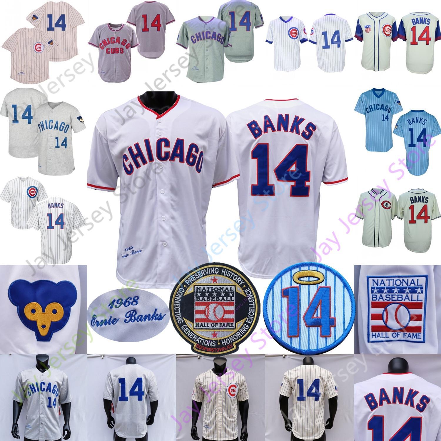 

Ernie Banks Jersey Hall Of Fame Baseball Hemp-Grey 1969 1968 White Blue Grey Red Home Away Cream Pinstripe All Stitched, Baby blue pinstripe