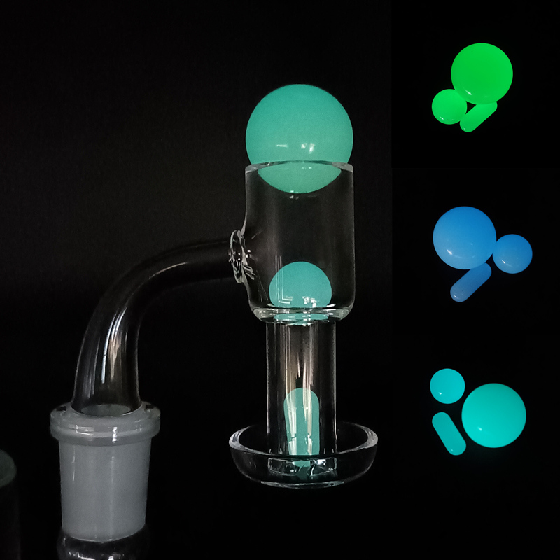 

14mm 10mm Male Smoking Quartz Nail Banger Frosted Joint 45 90 Degree Luminous Pearl Bead Pill Terp Slurper Set For Dab Rigs