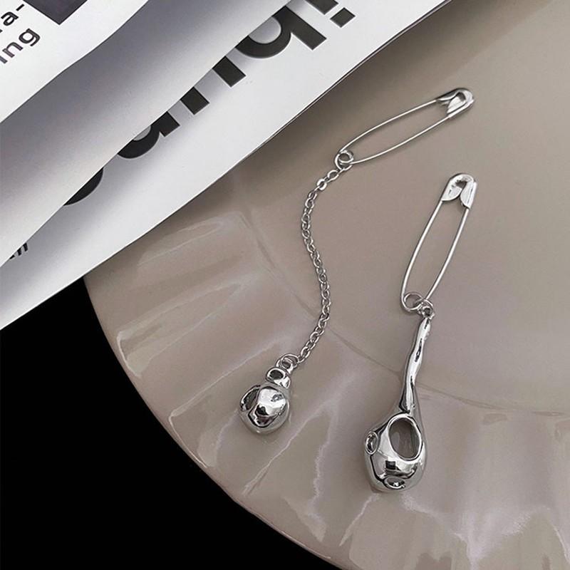 

Dangle & Chandelier 2021 Fashion Long Tassels Asymmetric Modelling Drop Earrings Metal Trendy Irregular Women Jewelry, Silver