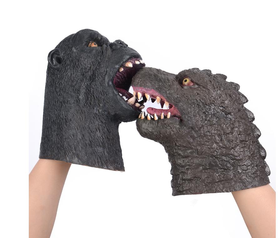 

679107245 Godzilla vs. Vajra latex mask head cover puppet toy, Black;red