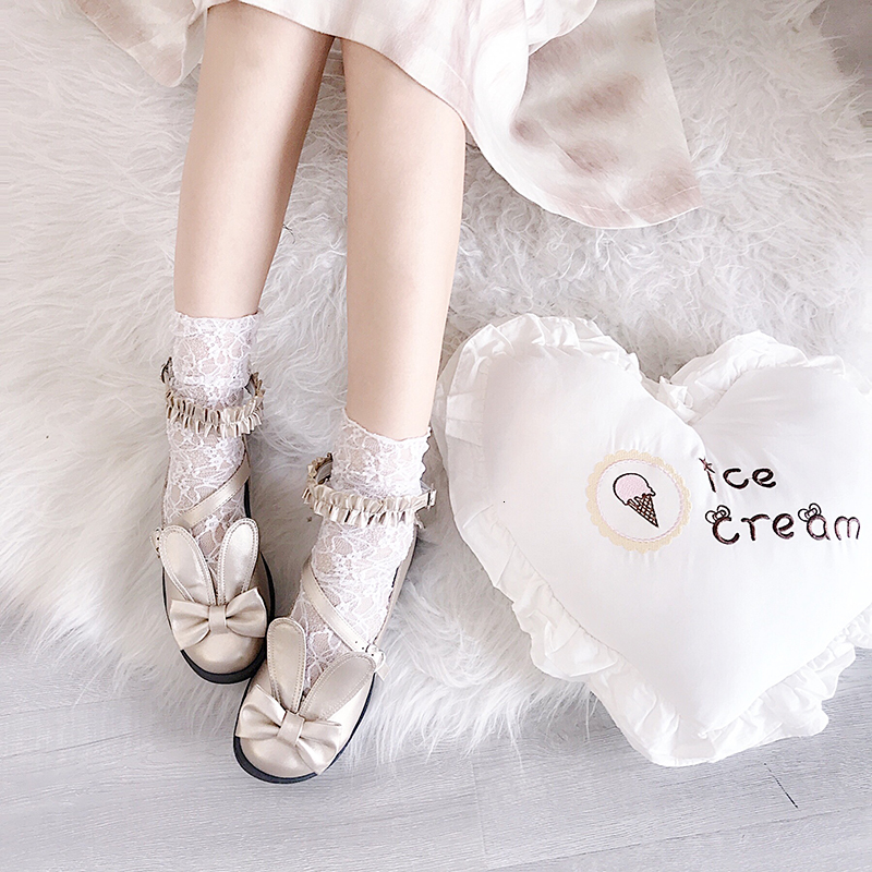 

Sweet Rabbit's Ear Loli Ladies Cosplay Kawaii Tea Beautiful Japanese Party Anime Lolita Women's Harujuku Jk Uniform Shoes 64j5