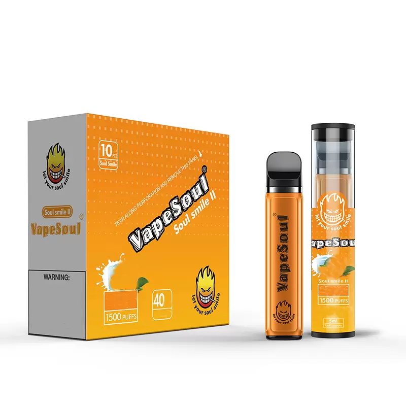 

Vapesoul Soul Smile II Disposable E Cigarette 1500 Puffs Rechargeable Vape Pen