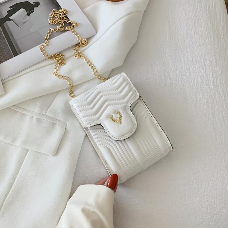 

Evening Bags Luxurious Messenger Bag Women Weave Embroidery Chains Crossbody Fashion PU Solid Color Mini Shoulder, Black