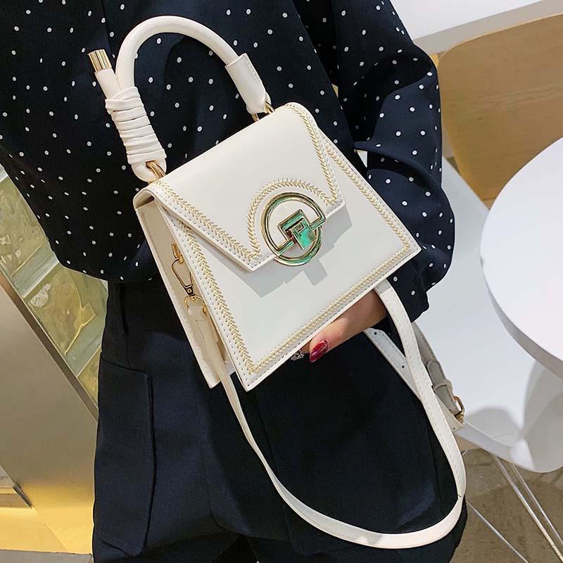 

Soild Color PU Leather Crossbody Bags For Women 2021 Fashion Small Cross Body Brand Designer Lady Shoulder Bag Luxury Handbags, Beige