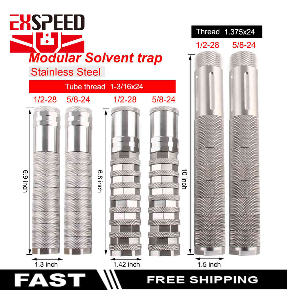 

1/2x28 5/8x24 Stainless Steel Fuel Filter modular For NaPa Car 10 6.8 6.9 inch 9mm solvent trap adapter