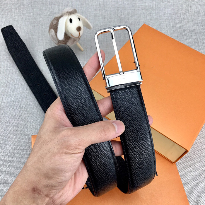 

High quality classic men's leather belt stylish versatile casual business black and brown leather needle belt,, Black;brown