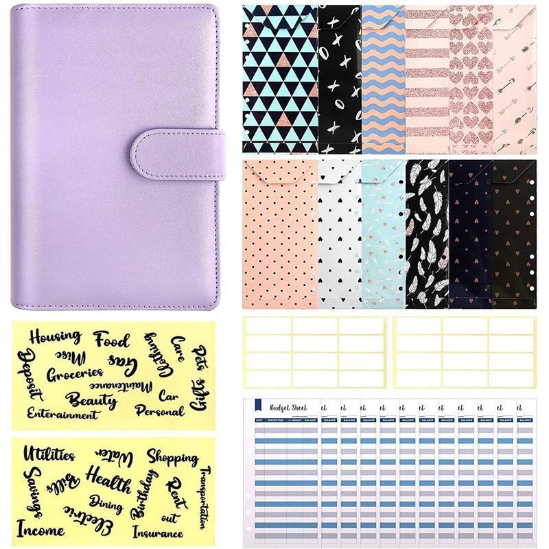 

Gift Wrap 29 Pcs A6 Budget Binder Set,System Planner Organizer For Your Passport,Tickets,Cards,Etc,Convenient