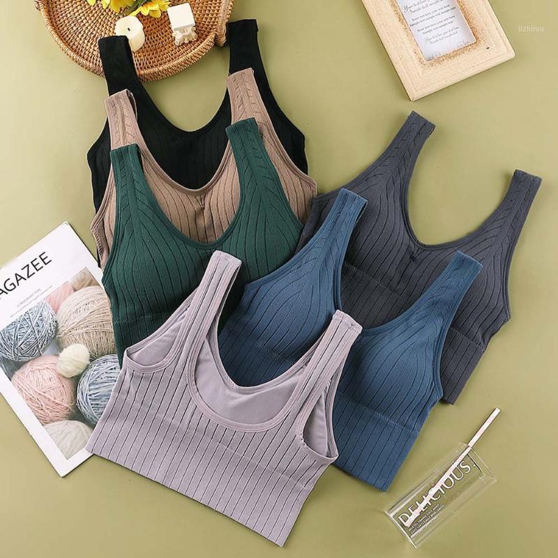 

Camisoles & Tanks Women Sports Bra Back Detachable Padded Base Tank Gym Fitness Running Sport Brassiere Tops Push Up Bras Crop Top