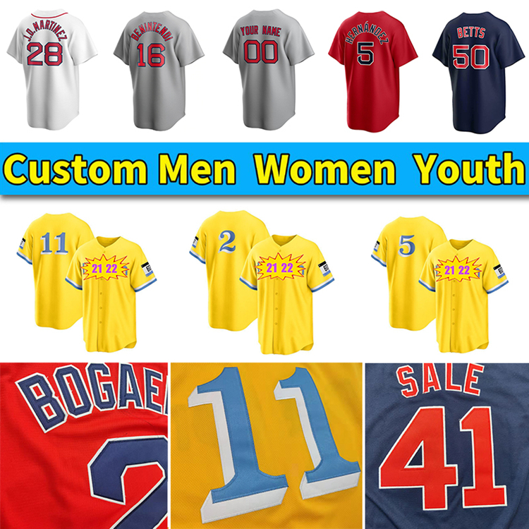 

2021 Xander Bogaerts Jerseys Boston City Connect Hernandez David Ortiz red sox Rafael Devers Verdugo Williams Martinez Chris Sale Boggs Pedroia Baseball Jersey, Women's color 3