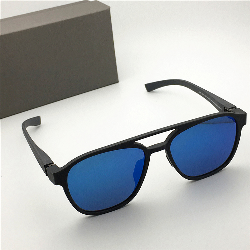 

New Popular MYKITA Sunglasses TRACK Classic Pilot shape Ultra light Frame Vintage fashion men glasses UV400 Color film Lens Come With Box, White;black