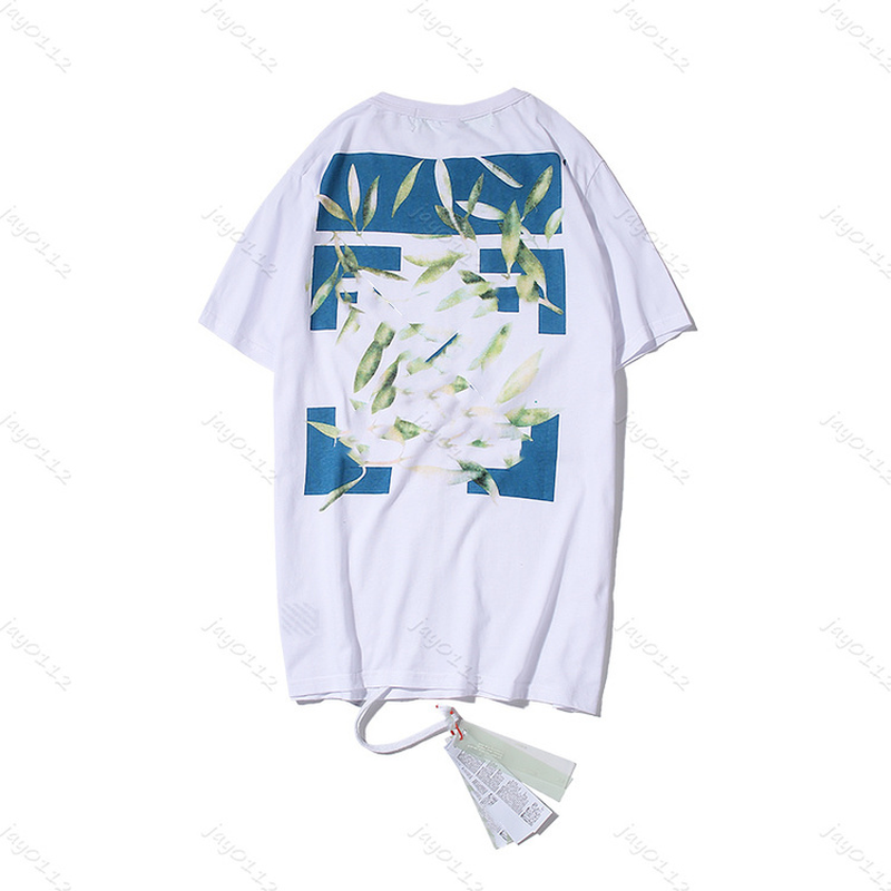 

21SS OFF Spring Summer WHITE printing Tees OW loose casual sports round neck short sleeve T-shirt men and women 1074 QWP, White;black