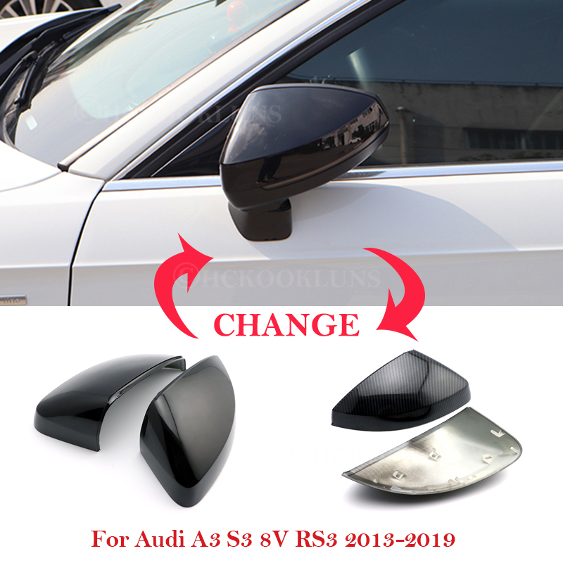 

For Audi Rear View Side Car Mirror Cover For Audi A3 S3 8V RS3 2013 2014 2015 2016 2018 2017 2019 Car RearView Mirror Case Caps