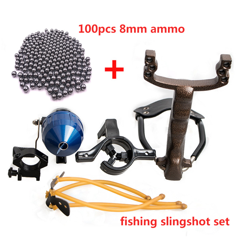 

Fish Shooting Slingshot Set Fish Shooting Dart Rubber Band Fishing Wheel Flashlight Holder Fish Shooting Precision Slingshot