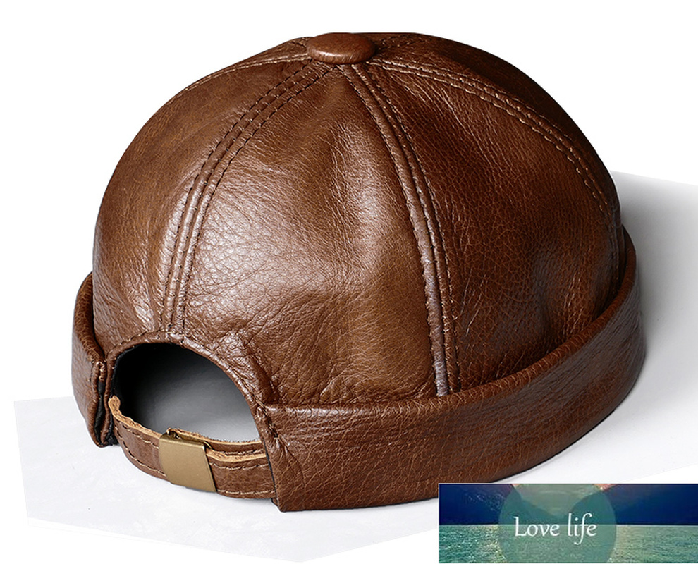 

Real cowhide leather Fashion Autumn And Winter Hats For Women Solid Design Ladies thin hat Skullies And Beanies Men Hat Unisex Factory price expert design Quality, As pic