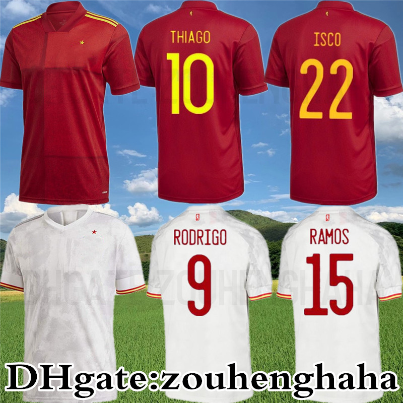

Spain Player version Soccer Jerseys Pre-match training 2021 22 .LLORENTE KOKE OLMO PEDRI THIAGO OYARZABAL MORENO MORATA TORRES FABIAN Football Shirt, Player away +patch