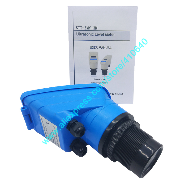 AC 220V 3 m Range Integrated Ultrasonic Water Level Meter Material Quantity Level Meter Ultrasonic Sensor 4 to 20mA Output-image-654010416
