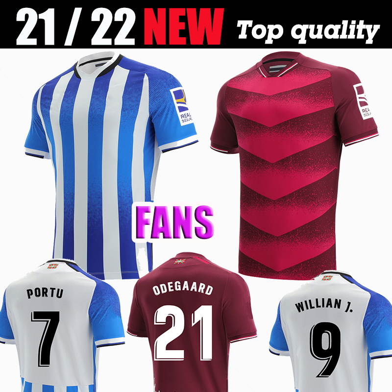 

21 22 Real Sociedad soccer jerseys home away 2021 2022 Portu Merino OYARZABAL WILLIAN J. man ISAK ZUBELDIA camisetas de football shirts