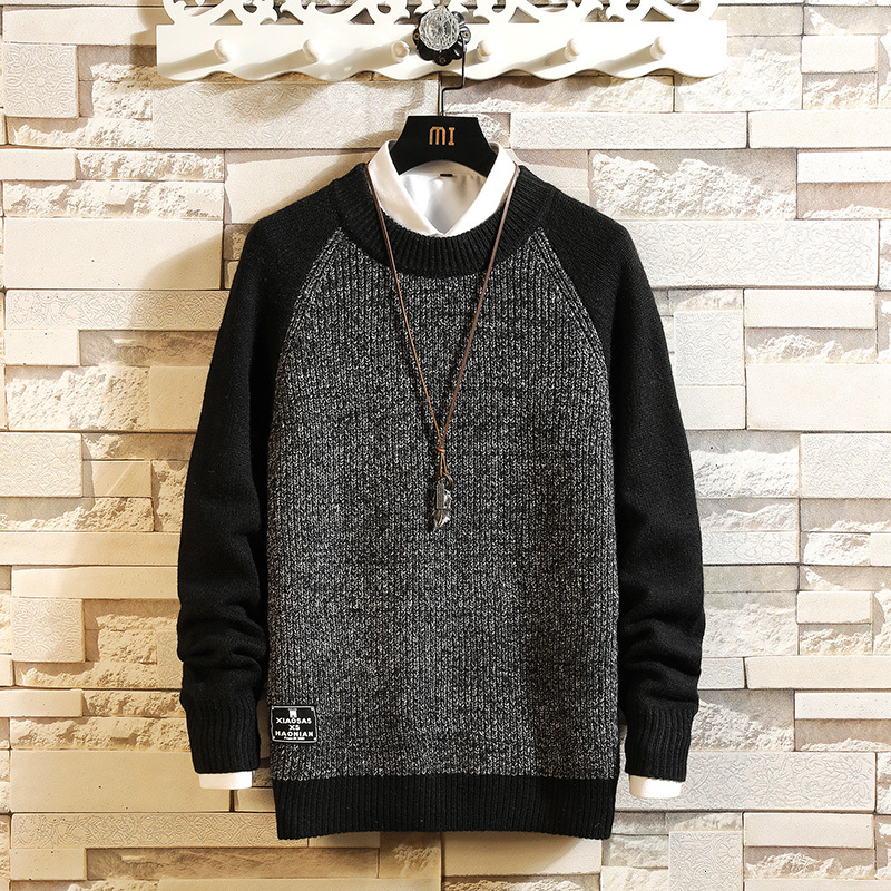 

2021 New Sweaters Men's Black Long Sleeves Autumn Winter Knitted O-neck Plus Oversize 5xl 337l, Jm19206 1