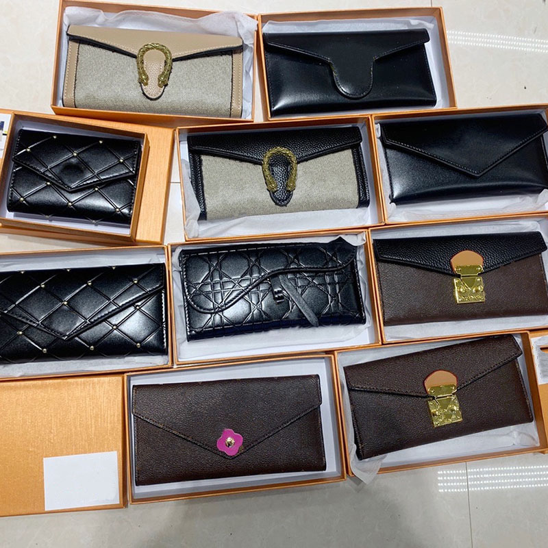 

Long and Wide Fashion Wallet Clutch Bag Luxury Designer Female Can Accommodate Bank Credit Card Banknotes Photo PU Leather Exquisite Goddess With Box XB10102, Make up postage no bag